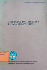 Morfologi Dan Sintaksis Bahasa Melayu Riau