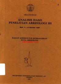 Analisis Hasil Penelitian Arkeologi III : Bali, 7-13 Oktober 1989