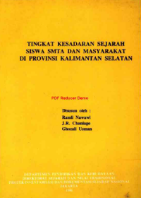 Tingkat Kesadaran Sejarah Siswa SMTA dan Masyarakat di Provinsi Kalimantan Selatan