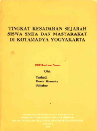 Tingkat Kesadaran Sejarah Siswa SMTA dan Masyarakat di Kotamadya Yogyakarta