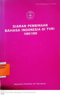 Siaran Pembinaan Bahasa Indonesia di TVRI 1989/1990