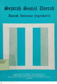 Sejarah sosial Daerah Istimewa Yogyakarta : mobilitas sosial D.I. Yogyakarta periode awal abad XX-an