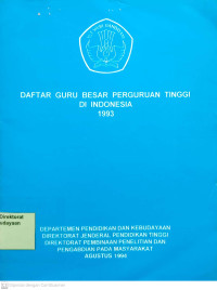 Daftar Guru Besar Perguruan Tinggi Di Indonesia 1993