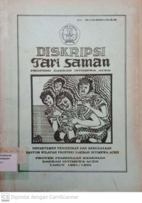 Diskripsi Tari Saman Propinsi Daerah Istimewa Aceh