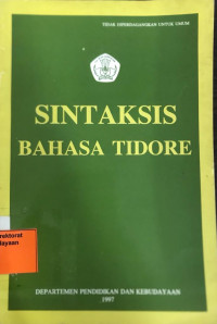Sintaksis Bahasa Tidore