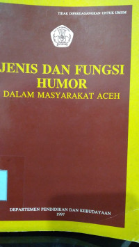 Jenis dan Fungsi Humor Dalam Masyarakat Aceh