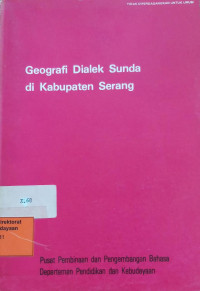 Geografi Dialek Sunda di Kabupaten Serang