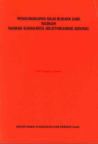Pengungkapan nilai budaya dari naskah: Naskah Surakarta (Musthikaning kidung)