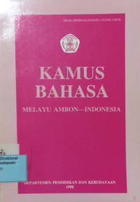 Kamus Bahasa Melayu Ambon-Indonesia