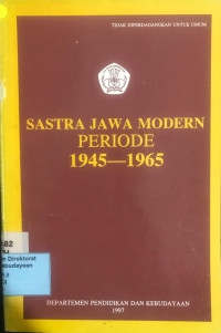 Sastra Jawa Modern Periode 1945-1965
