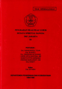 Image of Pengkajian Nilai-Nilai Luhur Budaya Spiritual bangsa DKI Jakarta III