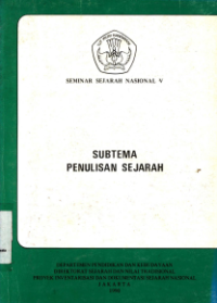 Image of Seminar Sejarah Nasional V : Subtema Penulisan Sejarah