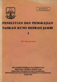 Image of Penelitian Dan Pengkajian Naskah Kuno Daerah Jambi I