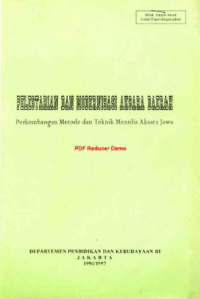 Image of Pelestarian dan Modernisasi Aksara Daerah : perkembangan metode dan teknik menulis aksara jawa