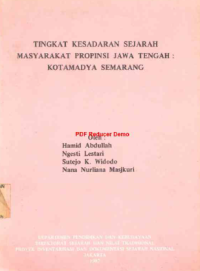 Image of Tingkat Kesadaran Sejarah Masyarakat Propinsi Jawa tengah: Kotamadya Semarang