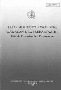 Image of Kajian Nilai Budaya Naskah Kuna Wawacan Dewi Sekartaji II: Episode Pencarian dan Penyamaran