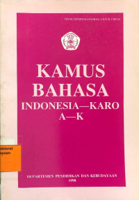 Image of Kamus Bahasa Indonesia-Karo A-K