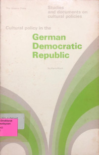 Cultural Policy in the German Democratic Republic