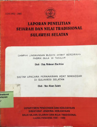 Image of Laporan Penelitian Sejarah dan Nilai Tradisional Sulawesi Selatan