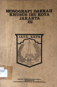 Image of Monografi Daerah Khusus Ibu Kota Jakarta III