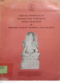 Daftar Peninggalan Sejarah Dan Purbakala Benda Bergerak Di Propinsi Daerah Istimewa Yogyakarta