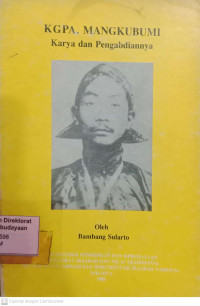 Image of KGPA. Mangkubumi: Karya dan pengabdiannya