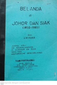 Belanda Di Johor Dan Siak (1602 - 1865)