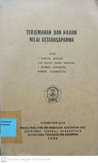 Image of Terjemahan dan kajian nilai Astadasaparwa