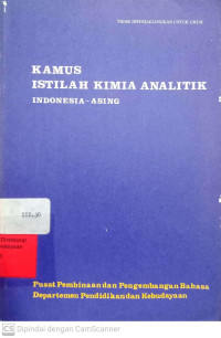 Image of Kamus Istilah Kimia Analitik Indonesia-Asing