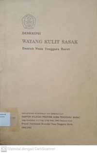 Image of Deskripsi Wayang Kulit Sasak : daerah Nusa Tenggara Barat