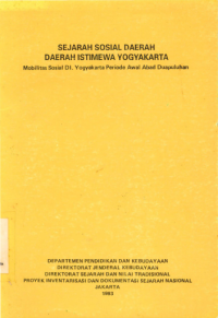 Image of Sejarah Sosial Daerah Istimewa Yogyakarta: Mobilitas Sosial DI. Yogyakarta Periode Awal Abad Duapuluhan