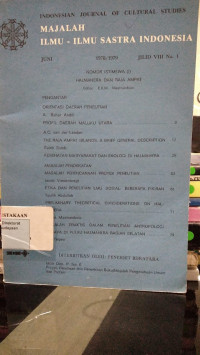 Image of Majalah Ilmu - Ilmu Sastra Indonesia : Jilid VIII