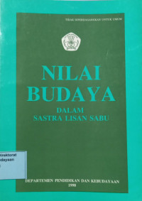 Image of Nilai budaya dalam sastra lisan Sabu